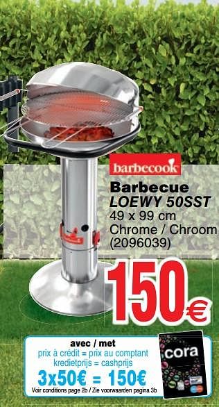 Promoties Barbecue loewy 50sst barbecook - Barbecook - Geldig van 05/06/2018 tot 18/06/2018 bij Cora