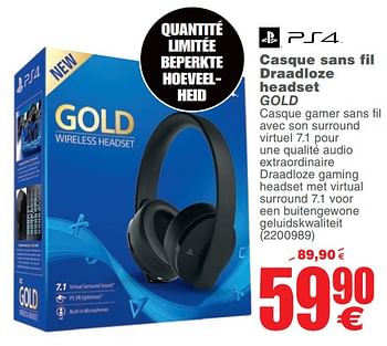 Promoties Casque sans fil draadloze headset gold - Gold - Geldig van 05/06/2018 tot 18/06/2018 bij Cora