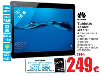 Promoties Huawei tablette tablet m3 lite - Huawei - Geldig van 05/06/2018 tot 18/06/2018 bij Cora