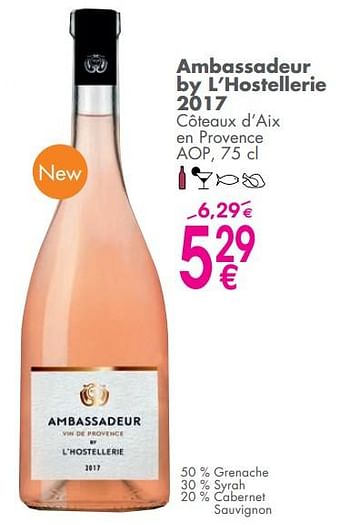 Promotions Ambassadeur by l`hostellerie 2017 - Vins rosé - Valide de 05/06/2018 à 02/07/2018 chez Cora