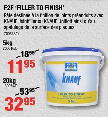 Promotions F2f `filler to finish` - Knauf - Valide de 31/05/2018 à 17/06/2018 chez HandyHome