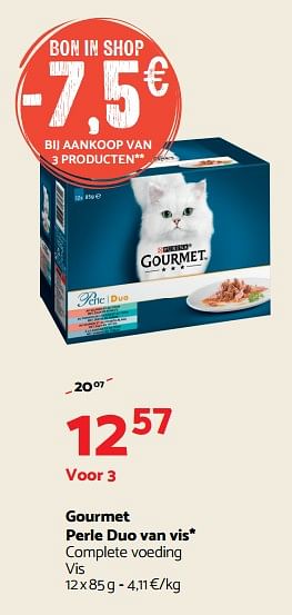 Promoties Gourmet perle duo van vis - Purina - Geldig van 06/06/2018 tot 17/06/2018 bij Tom&Co