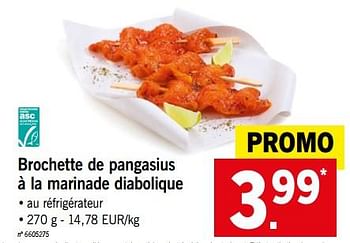 Promotions Brochette de pangasius à la marinade diabolique - Produit maison - Lidl - Valide de 11/06/2018 à 16/06/2018 chez Lidl