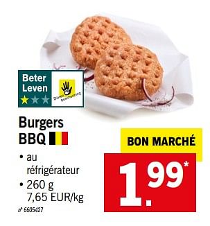 Promotions Burgers bbq - Produit maison - Lidl - Valide de 11/06/2018 à 16/06/2018 chez Lidl