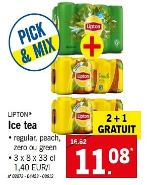 Promoties Ice tea - Lipton - Geldig van 11/06/2018 tot 16/06/2018 bij Lidl
