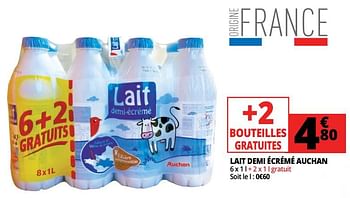 Promotion Auchan Ronq Lait Demi Ecreme Auchan Produit Maison Auchan Ronq Boissons Valide Jusqua 4 Promobutler