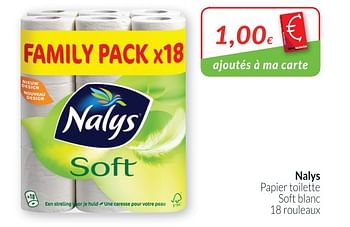 Promotions Nalys papier toilette soft blanc - Nalys - Valide de 01/06/2018 à 30/06/2018 chez Intermarche