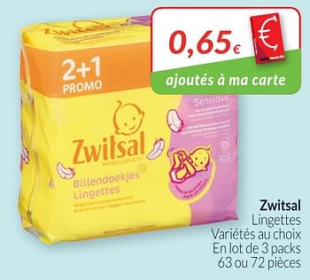 Promotions Zwitsal lingettes - Zwitsal - Valide de 01/06/2018 à 30/06/2018 chez Intermarche