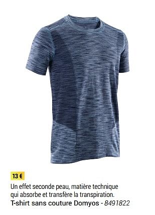 Promotions T-shirt sans couture domyos - Domyos - Valide de 28/05/2018 à 03/09/2018 chez Decathlon