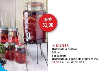 Promoties Kilner distributeur boisson - Huismerk - Weba - Geldig van 30/05/2018 tot 28/06/2018 bij Weba