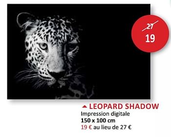 Promotions Leopard shadow impression digitale - Produit maison - Weba - Valide de 30/05/2018 à 28/06/2018 chez Weba