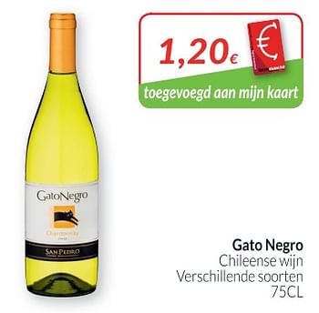 Promoties Gato negro chileense wijn - Witte wijnen - Geldig van 01/06/2018 tot 30/06/2018 bij Intermarche