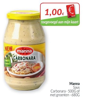 Promoties Manna saus - Manna - Geldig van 01/06/2018 tot 30/06/2018 bij Intermarche