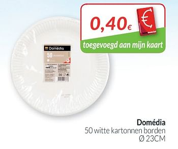 Promoties Domédia 50 witte kartonnen borden - Domédia - Geldig van 01/06/2018 tot 30/06/2018 bij Intermarche