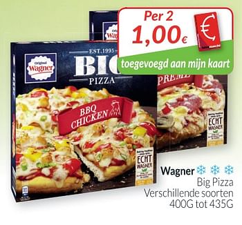 Promotions Wagner big pizza verschillende - Original Wagner - Valide de 01/06/2018 à 30/06/2018 chez Intermarche