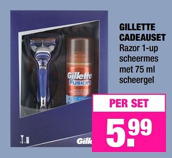 Promoties Gillette cadeauset razor 1-up scheermes - Gillette - Geldig van 04/06/2018 tot 17/06/2018 bij Big Bazar