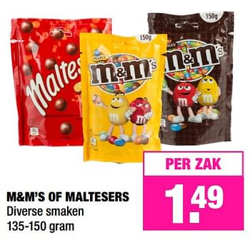 Promoties M+m`s of maltesers diverse smaken - Huismerk - Big Bazar - Geldig van 04/06/2018 tot 17/06/2018 bij Big Bazar