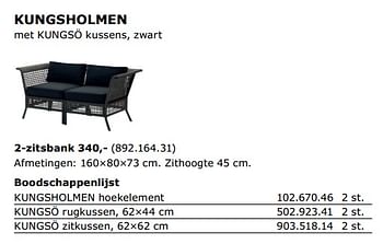 Promoties Kungsholmen 2-zitsbank - Huismerk - Ikea - Geldig van 01/06/2018 tot 30/09/2018 bij Ikea