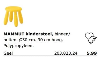 Promoties Mammut kinderstoel - Huismerk - Ikea - Geldig van 01/06/2018 tot 30/09/2018 bij Ikea