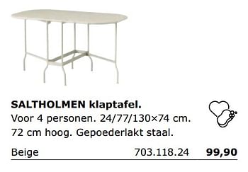 Promotions Saltholmen klaptafel - Produit maison - Ikea - Valide de 01/06/2018 à 30/09/2018 chez Ikea