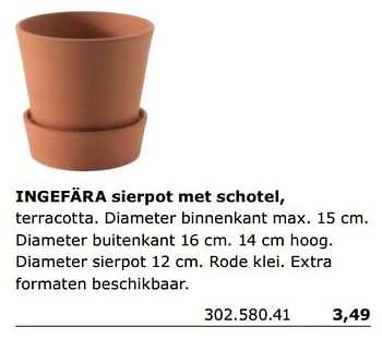 Promoties Ingefara sierpot met schotel - Huismerk - Ikea - Geldig van 01/06/2018 tot 30/09/2018 bij Ikea