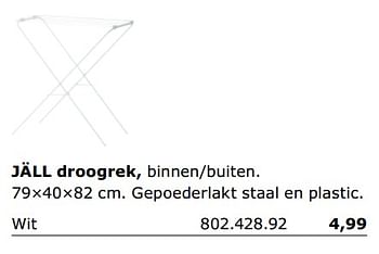 Promoties Jall droogrek - Huismerk - Ikea - Geldig van 01/06/2018 tot 30/09/2018 bij Ikea