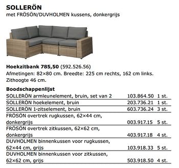 Promoties Solleron hoekzitbank - Huismerk - Ikea - Geldig van 01/06/2018 tot 30/09/2018 bij Ikea
