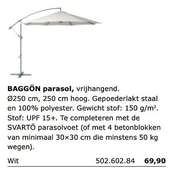Ikea promotie: Baggon parasol - Huismerk - Ikea (Tuin en bloemen) - Geldig tot 30/09/18 ...