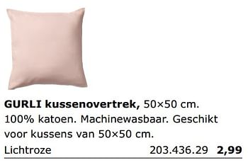 Promoties Gurli kussenovertrek - Huismerk - Ikea - Geldig van 01/06/2018 tot 30/09/2018 bij Ikea