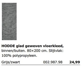 Promoties Hodde glad geweven vloerkleed - Huismerk - Ikea - Geldig van 01/06/2018 tot 30/09/2018 bij Ikea