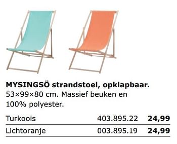 ze hel pijnlijk Huismerk - Ikea Mysingso strandstoel, opklapbaar - Promotie bij Ikea