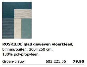 Promoties Roskilde glad geweven vloerkleed - Huismerk - Ikea - Geldig van 01/06/2018 tot 30/09/2018 bij Ikea