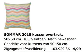 Promoties Sommar 2018 kussenovertrek - Huismerk - Ikea - Geldig van 01/06/2018 tot 30/09/2018 bij Ikea