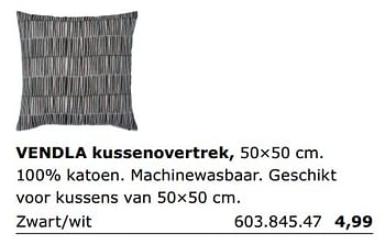 Promoties Vendla kussenovertrek - Huismerk - Ikea - Geldig van 01/06/2018 tot 30/09/2018 bij Ikea