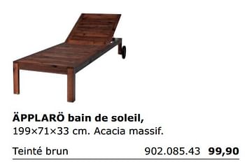 Promotions Applaro bain de soleil - Produit maison - Ikea - Valide de 01/06/2018 à 30/09/2018 chez Ikea