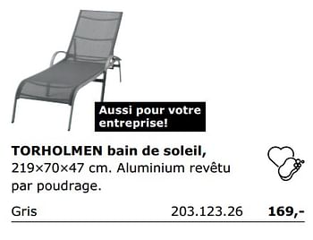 Promotions Torholmen bain de soleil - Produit maison - Ikea - Valide de 01/06/2018 à 30/09/2018 chez Ikea