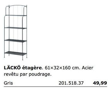 Promoties Lacko étagère - Huismerk - Ikea - Geldig van 01/06/2018 tot 30/09/2018 bij Ikea