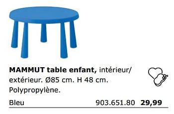 Promotions Mammut table enfant - Produit maison - Ikea - Valide de 01/06/2018 à 30/09/2018 chez Ikea