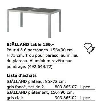 Promotions Sjalland table - Produit maison - Ikea - Valide de 01/06/2018 à 30/09/2018 chez Ikea