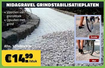 Promoties Nidagravel grindstabilisatieplaten - Nidagravel - Geldig van 10/06/2018 tot 30/06/2018 bij Bouwcenter Frans Vlaeminck