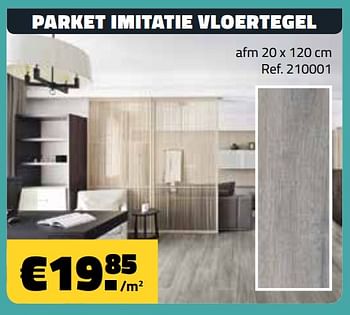 Promoties Parket imitatie vloertegel - Huismerk - Bouwcenter Frans Vlaeminck - Geldig van 10/06/2018 tot 30/06/2018 bij Bouwcenter Frans Vlaeminck