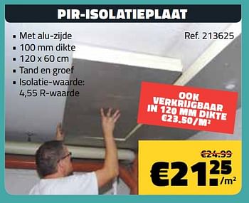Promotions Pir-isolatieplaat - Produit maison - Bouwcenter Frans Vlaeminck - Valide de 10/06/2018 à 30/06/2018 chez Bouwcenter Frans Vlaeminck