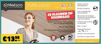 Promoties Purewood - Maestro - Geldig van 10/06/2018 tot 30/06/2018 bij Bouwcenter Frans Vlaeminck