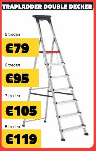 Promoties Trapladder double decker - Huismerk - Bouwcenter Frans Vlaeminck - Geldig van 10/06/2018 tot 30/06/2018 bij Bouwcenter Frans Vlaeminck