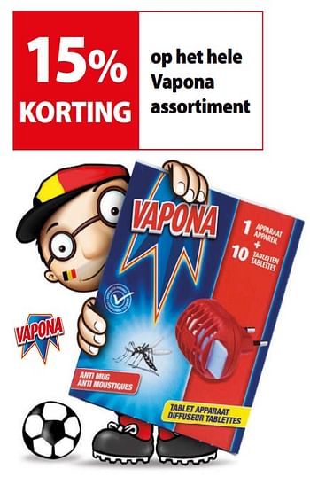 Promoties 15% korting op het hele vapona assortiment - Vapona - Geldig van 13/06/2018 tot 25/06/2018 bij Gamma