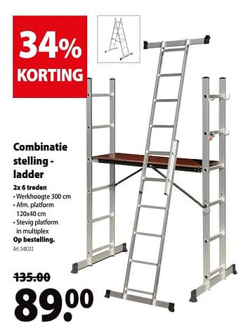Promoties Combinatie stelling - ladder - Huismerk - Gamma - Geldig van 13/06/2018 tot 25/06/2018 bij Gamma