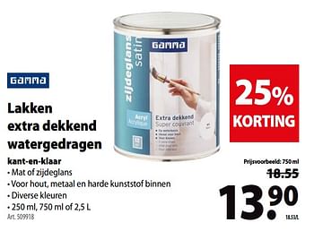 Promoties Lakken extra dekkend watergedragen kant-en-klaar - Gamma - Geldig van 13/06/2018 tot 25/06/2018 bij Gamma