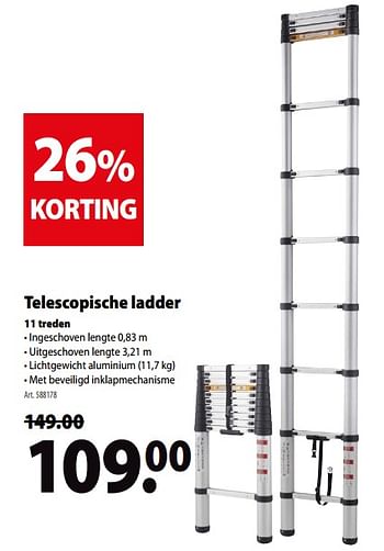 Promoties Telescopische ladder - Huismerk - Gamma - Geldig van 13/06/2018 tot 25/06/2018 bij Gamma