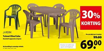 tekst Redenaar Mm Jardin Tuinset elise-cuba tafel met 4 stoelen - Promotie bij Gamma