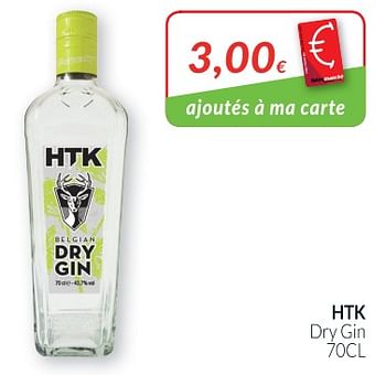 Promotions Htk dry gin - HTK  - Valide de 01/06/2018 à 30/06/2018 chez Intermarche